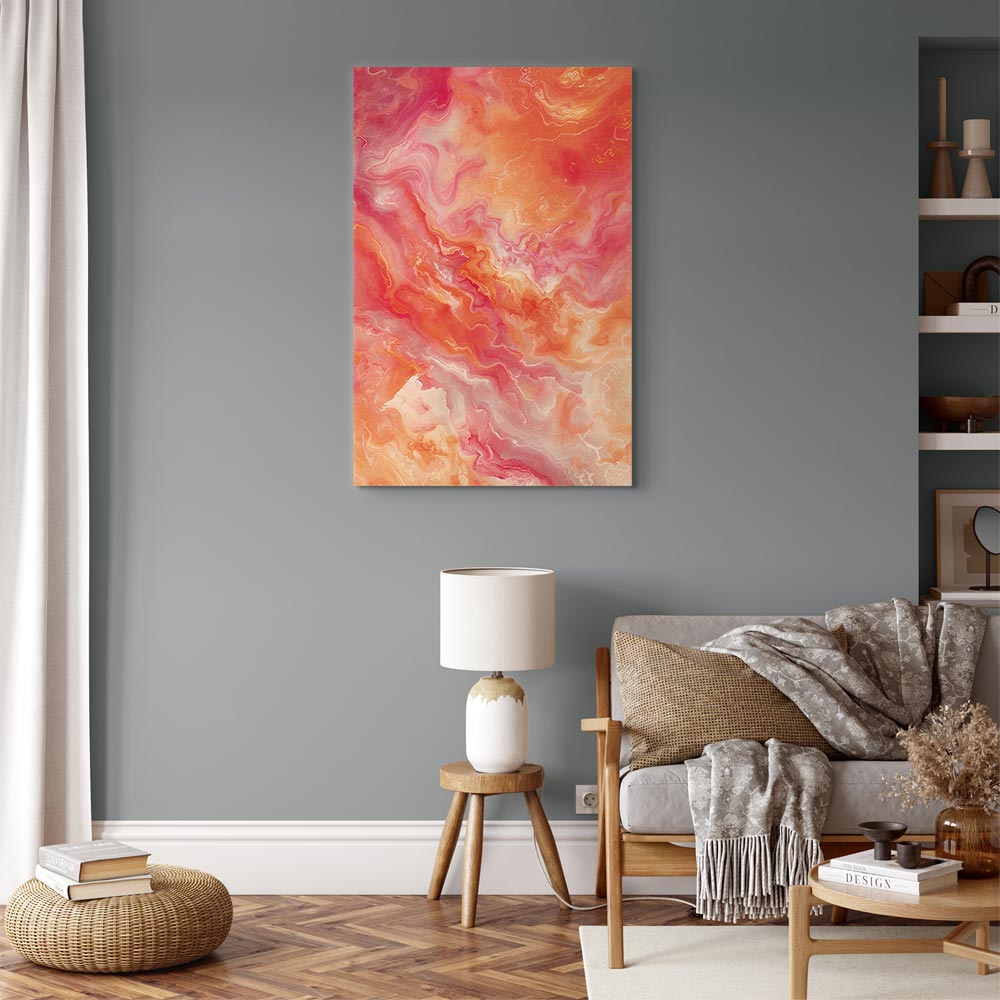 Vibrant Canvas Print with Fiery and Pink Colors