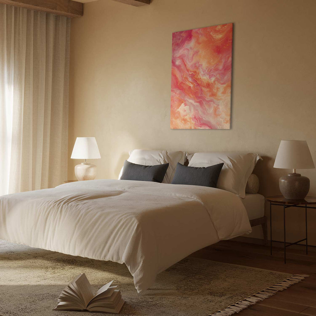 Fiery Abstract Shapes Multicolor Canvas Print