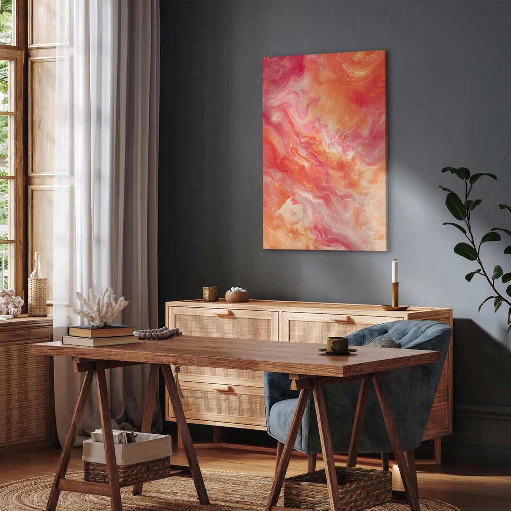 Fiery Abstract Shapes Multicolor Canvas Print