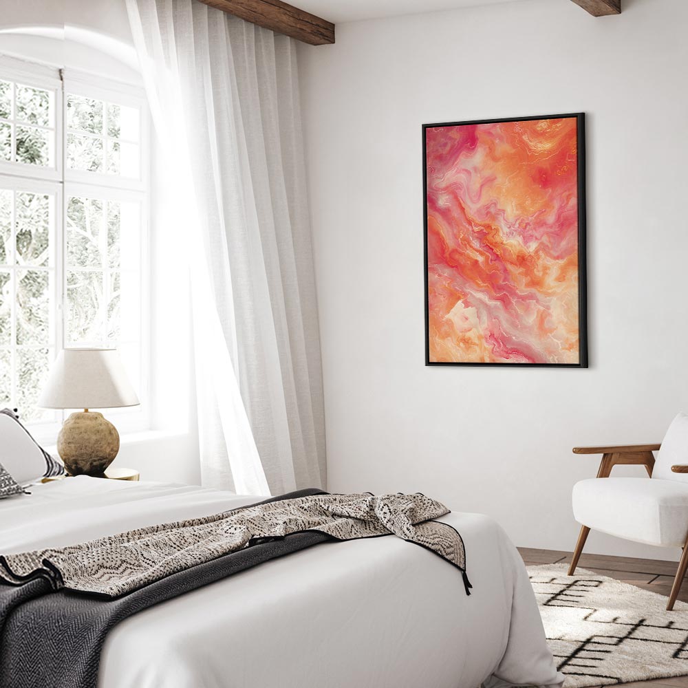 Vibrant Canvas Print with Fiery and Pink Colors