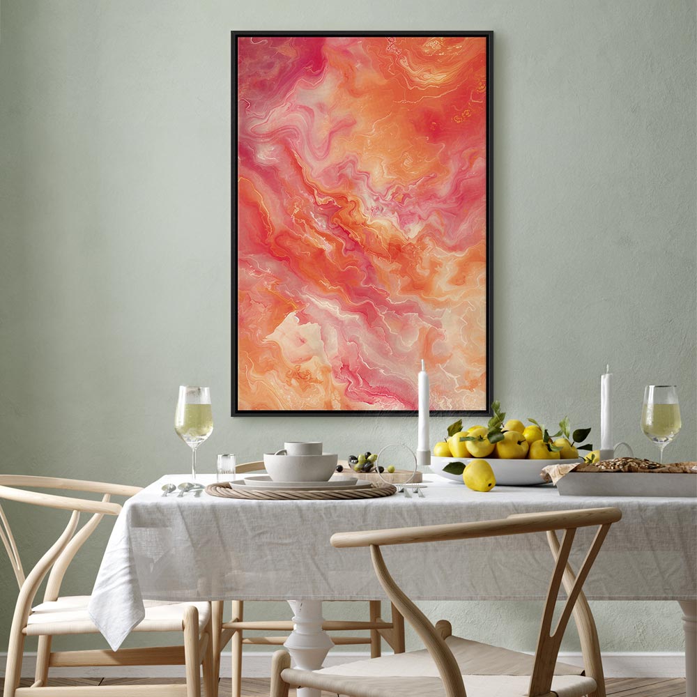 Vibrant Canvas Print with Fiery and Pink Colors
