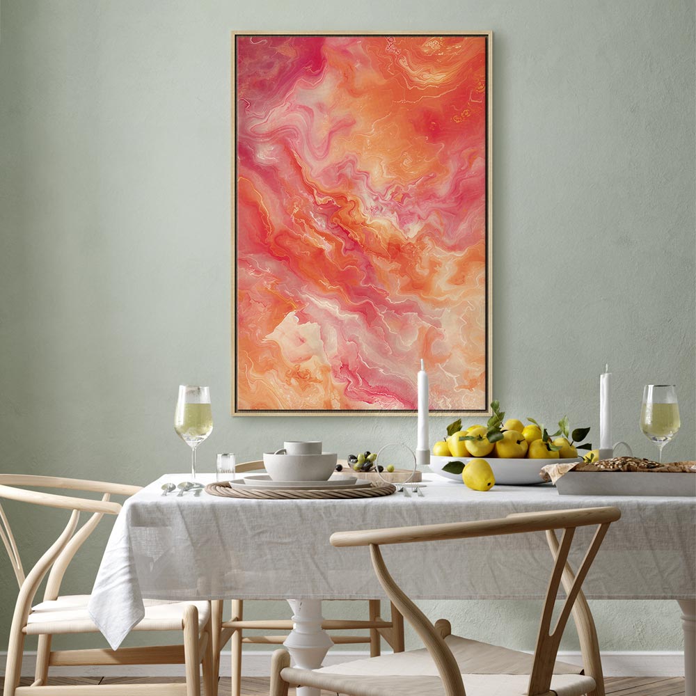 Vibrant Canvas Print with Fiery and Pink Colors