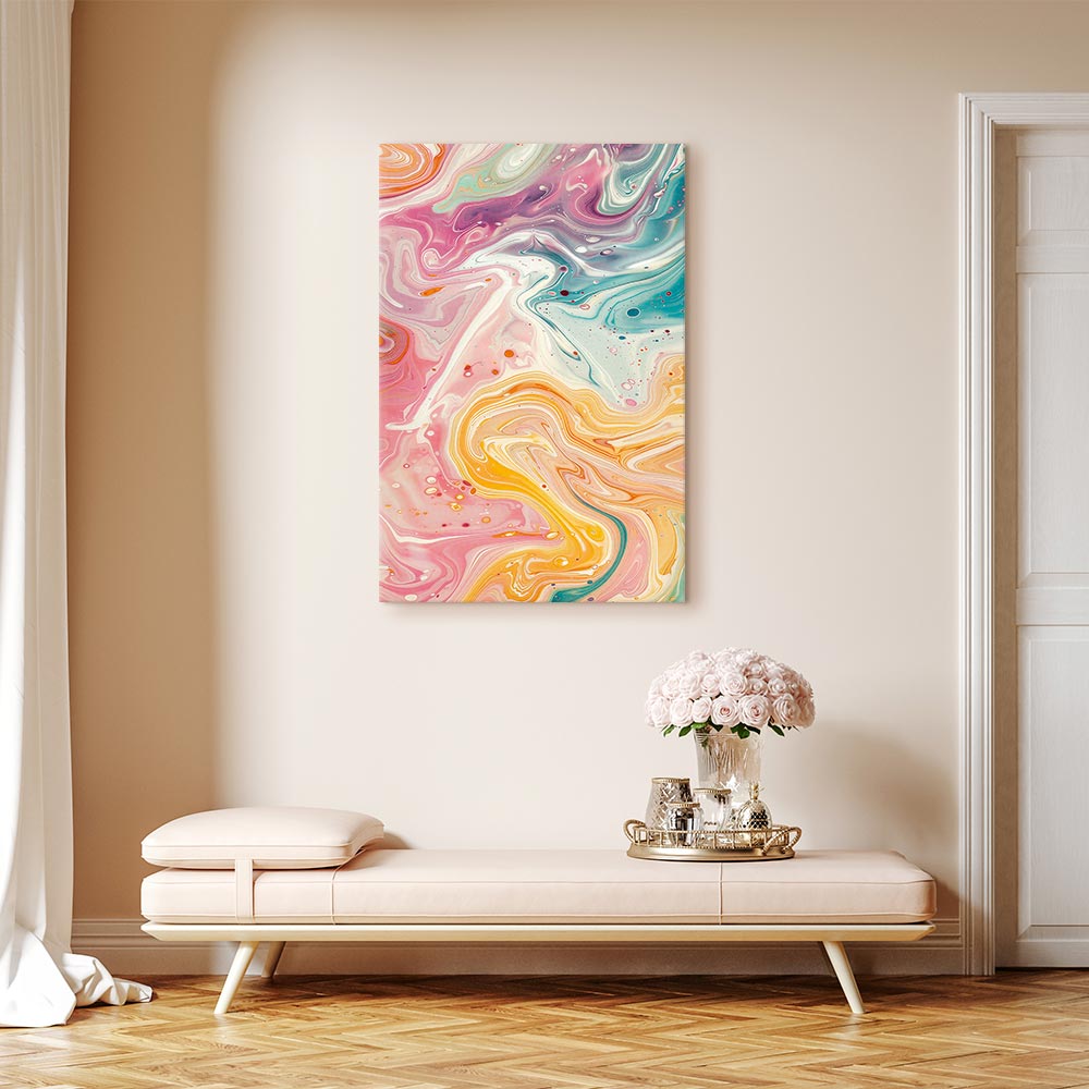 Stunning Canvas Print Featuring Colorful Dynamic Shapes