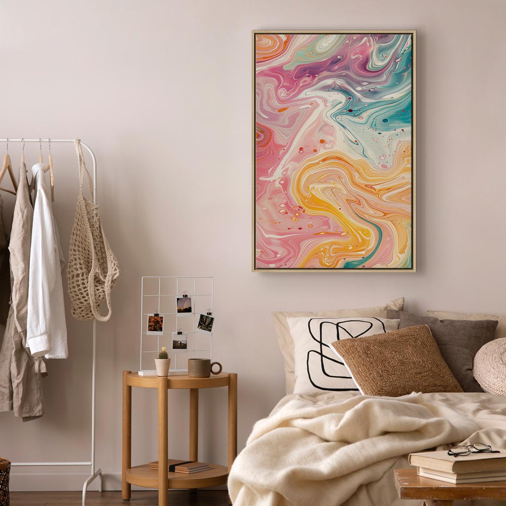 Stunning Canvas Print Featuring Colorful Dynamic Shapes