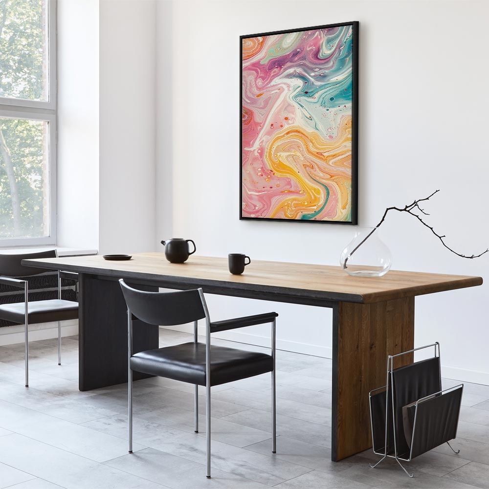 Stunning Canvas Print Featuring Colorful Dynamic Shapes