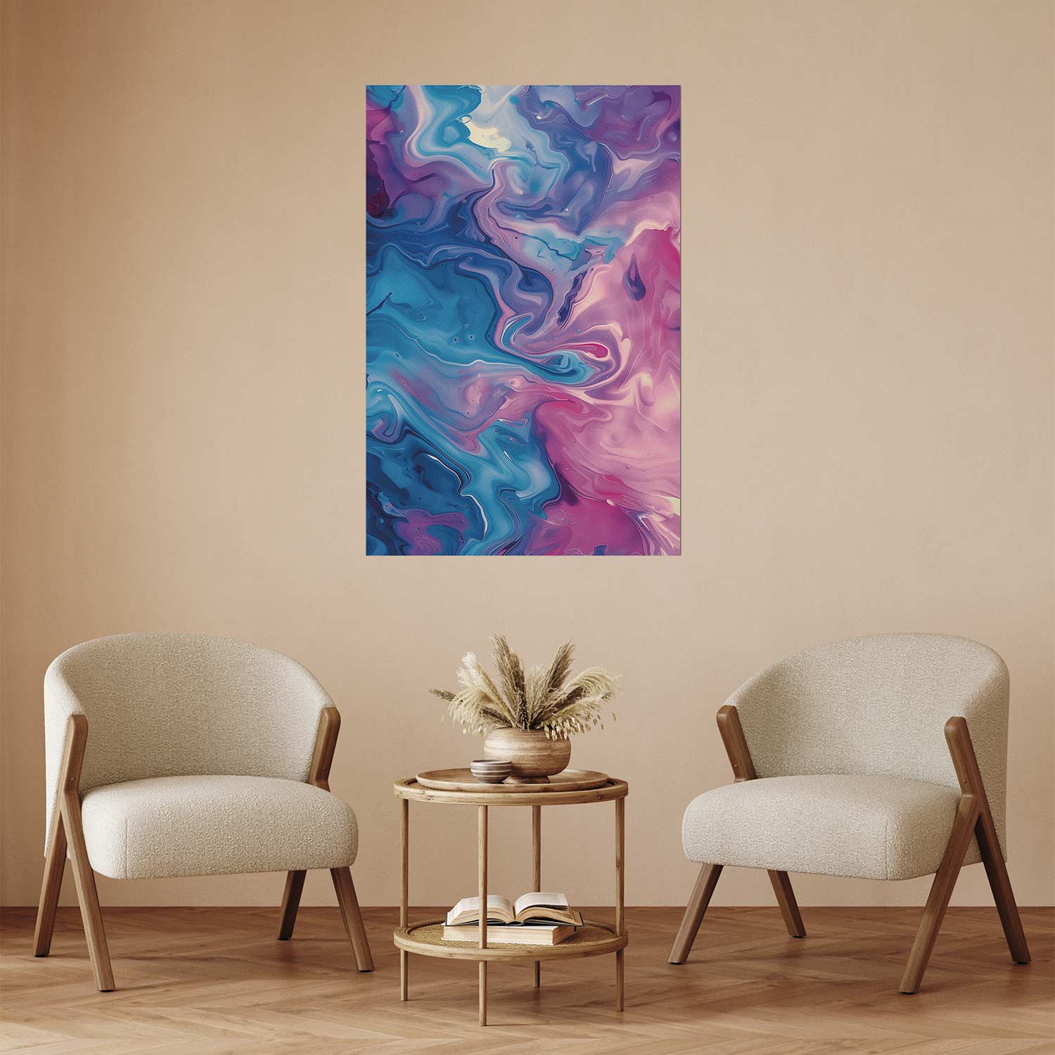 Abstract Blue Purple Wave Poster