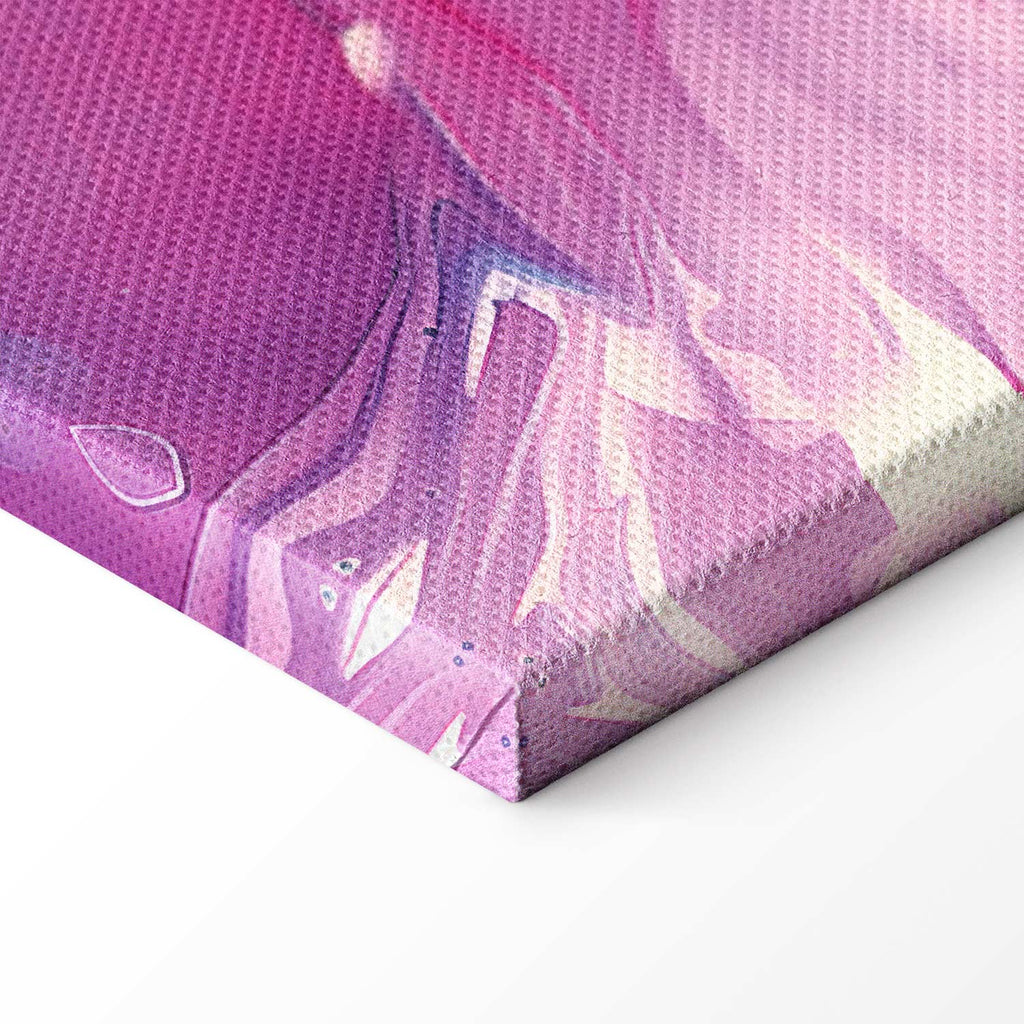 Abstract Blue Violet Waves Contemporary Canvas Print