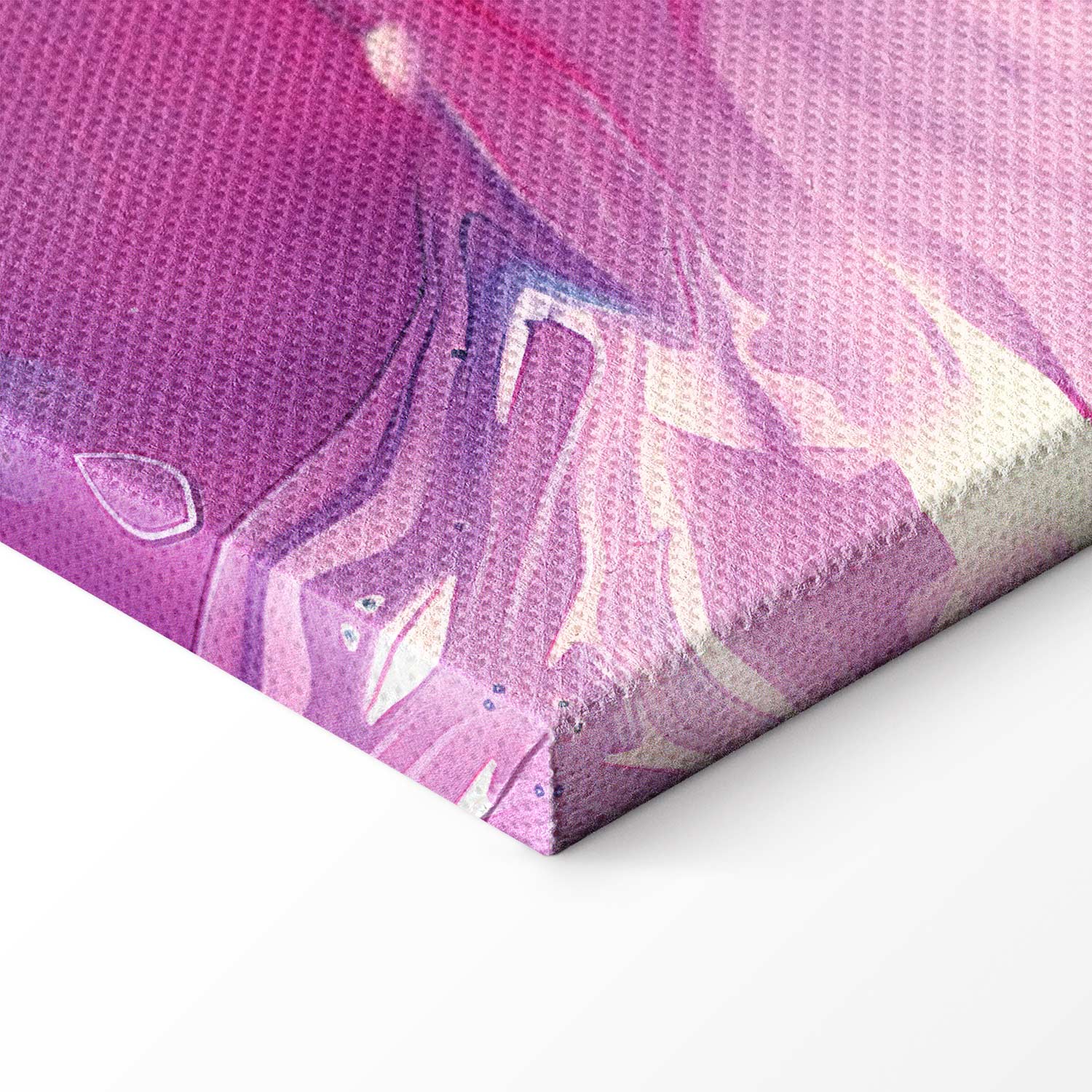 Abstract Blue Violet Waves Contemporary Canvas Print