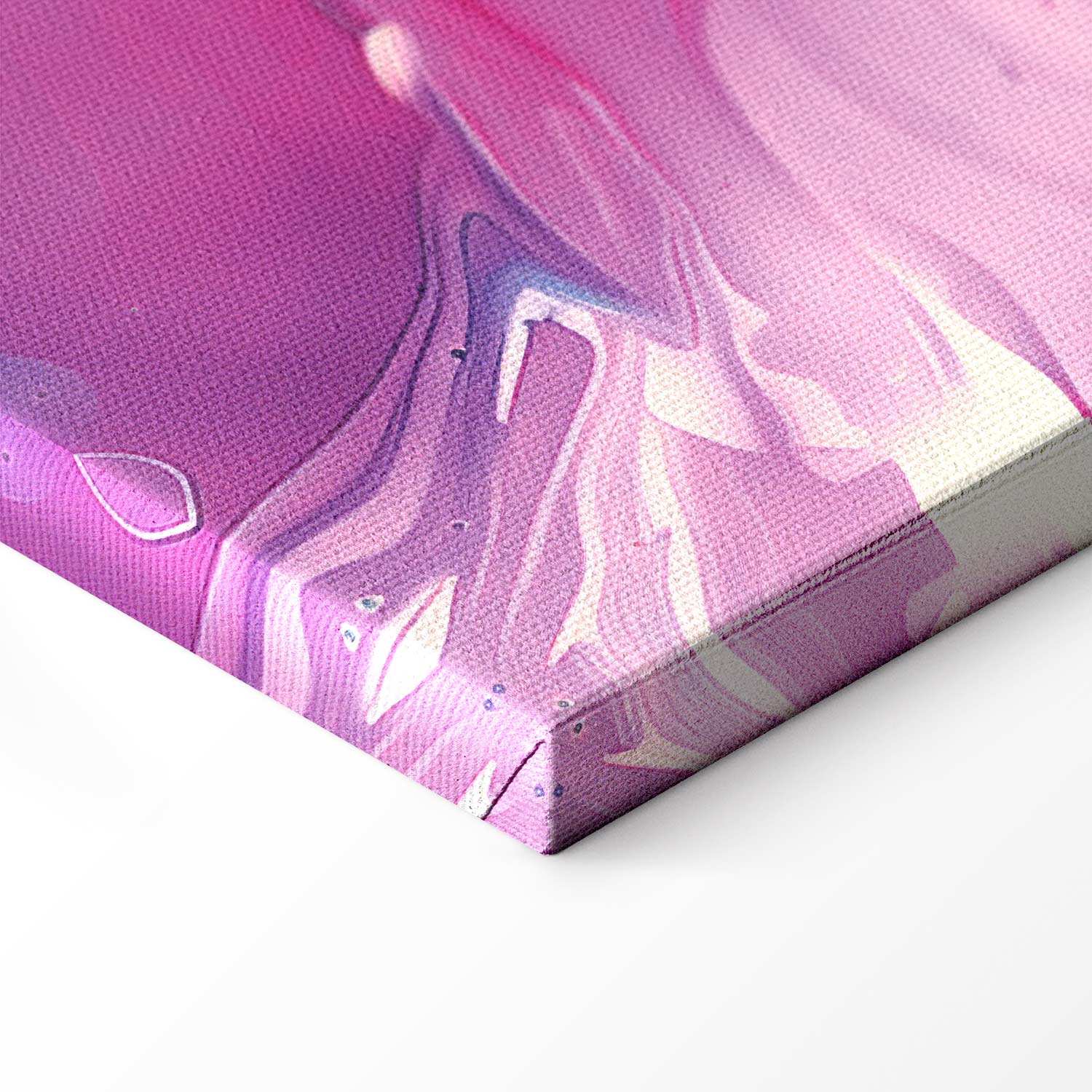 Abstract Blue Violet Waves Contemporary Canvas Print