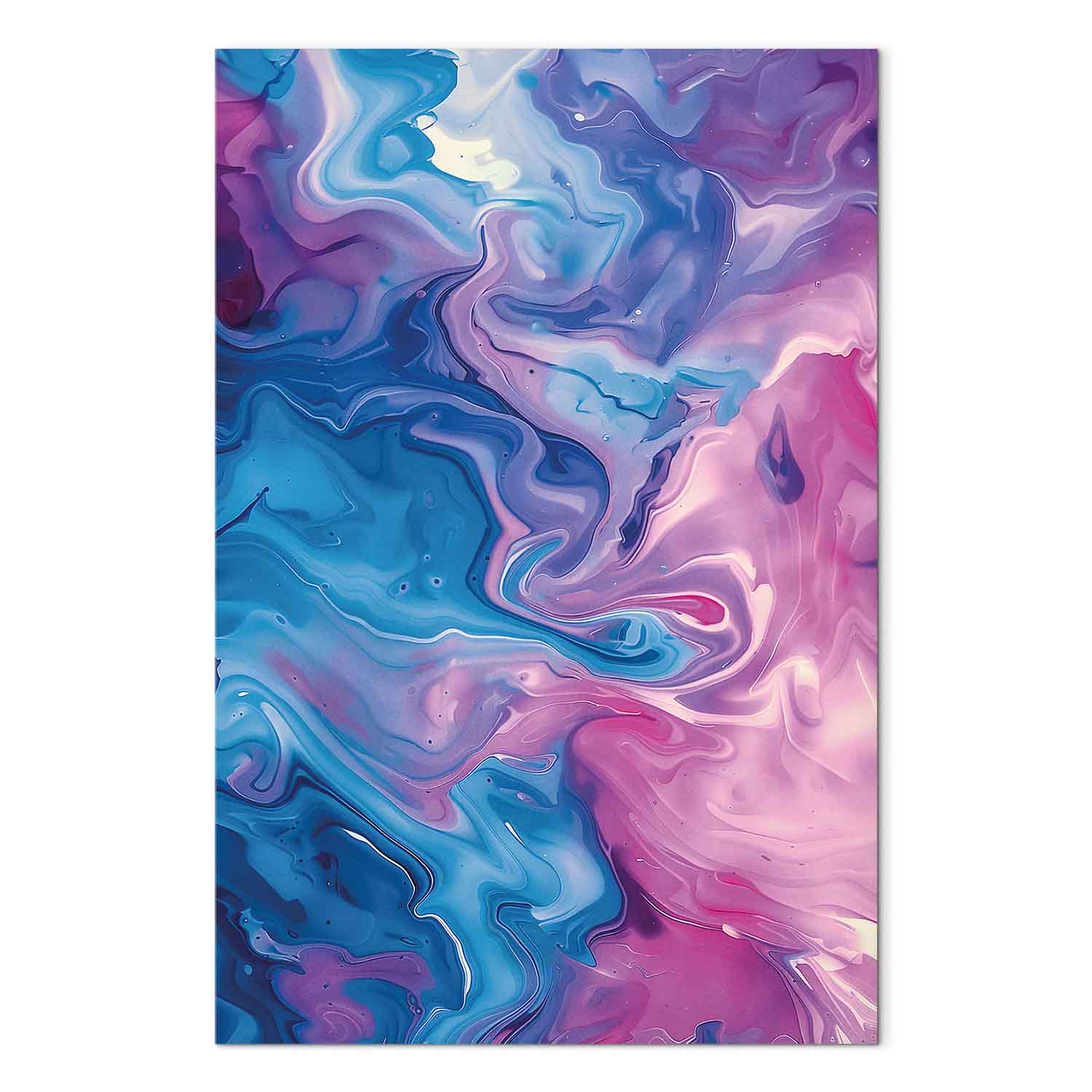Abstract Blue Violet Waves Contemporary Canvas Print