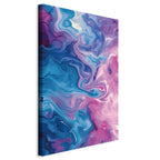 Canvas Print with Abstract Waves in Blue and Violet