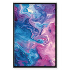 Abstract Blue Violet Waves Contemporary Canvas Print
