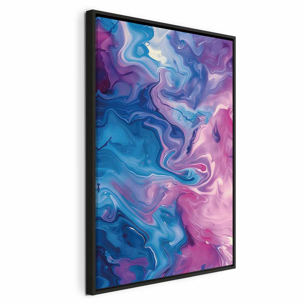 Canvas Print with Abstract Waves in Blue and Violet