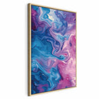 Canvas Print with Abstract Waves in Blue and Violet