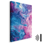 Abstract Blue Violet Waves Contemporary Canvas Print