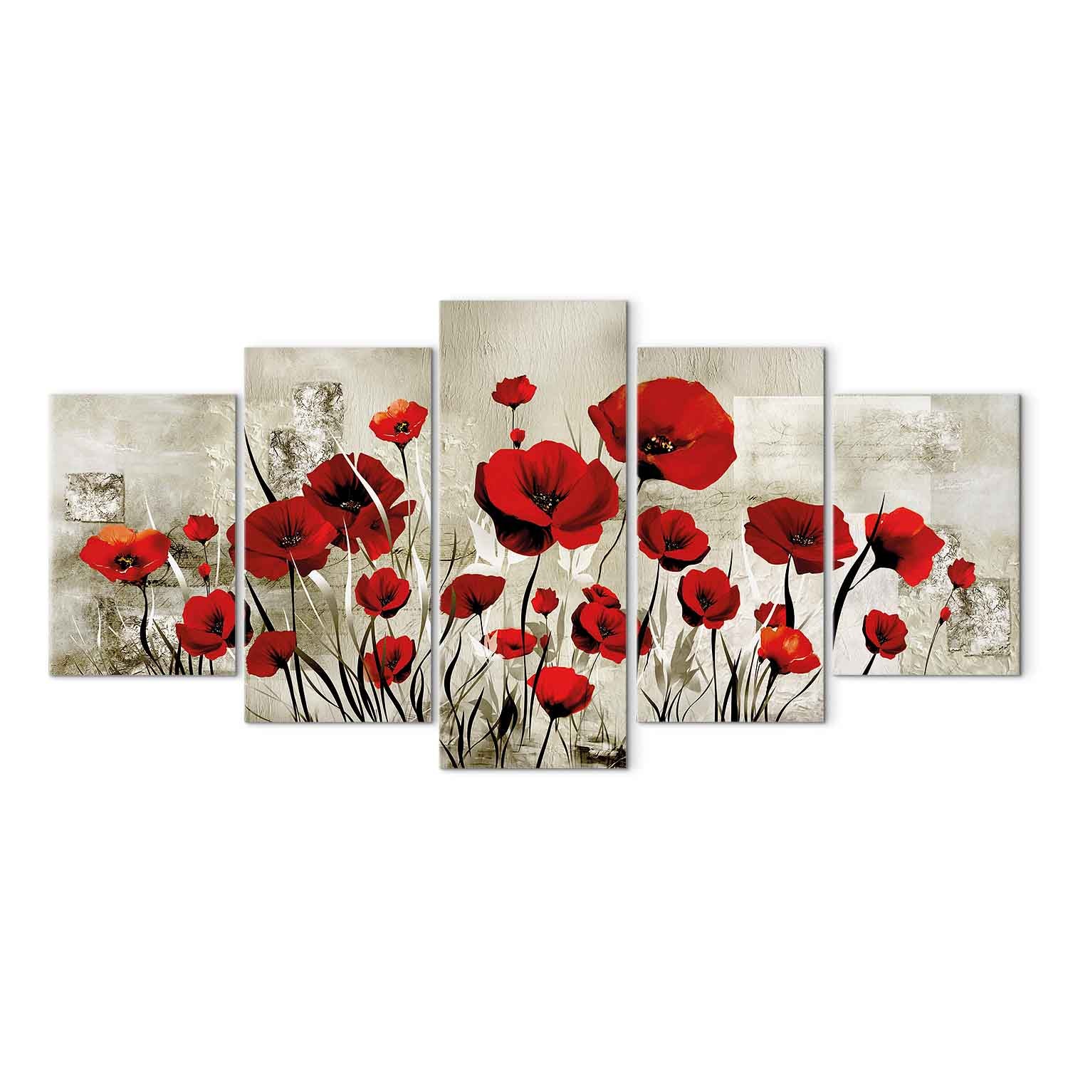 Scarlet Poppy Field Floral Canvas Print