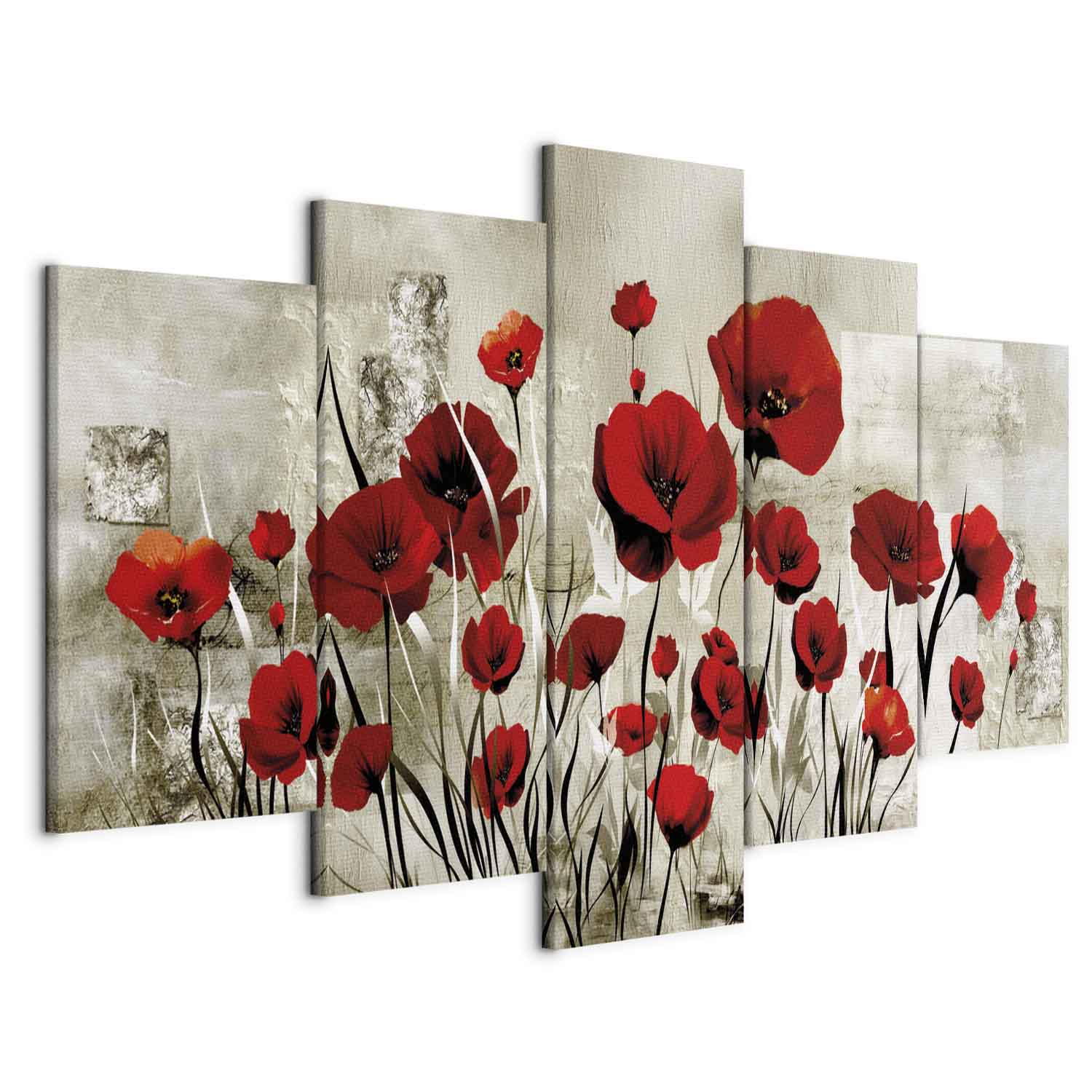 Scarlet Poppy Field Floral Canvas Print