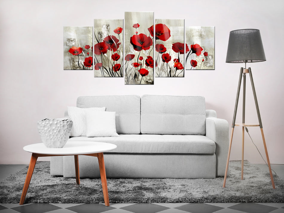 Scarlet Poppy Field Artistic Acrylic Print
