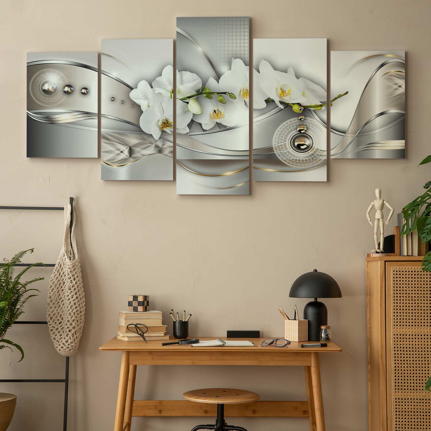 Abstract Orchid Geometric Canvas Print