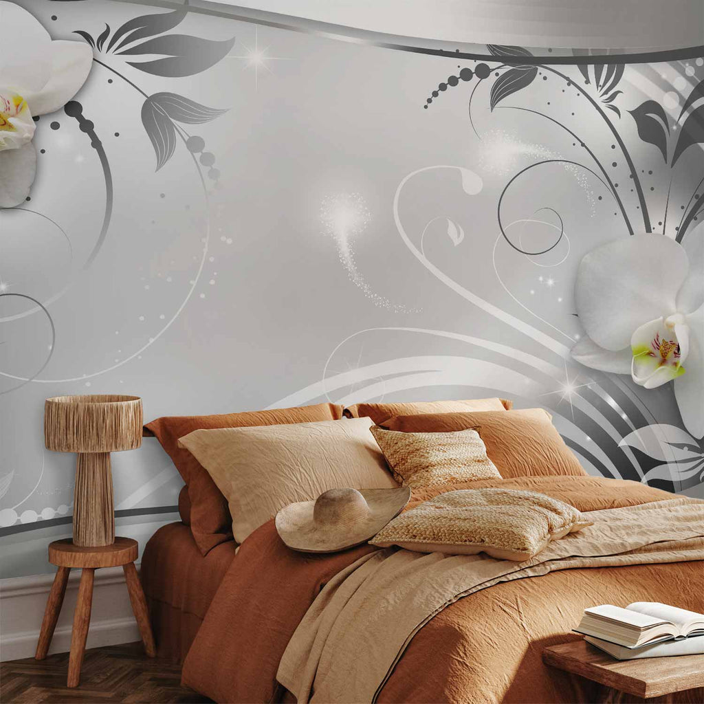 Silver Abstract Wall Mural