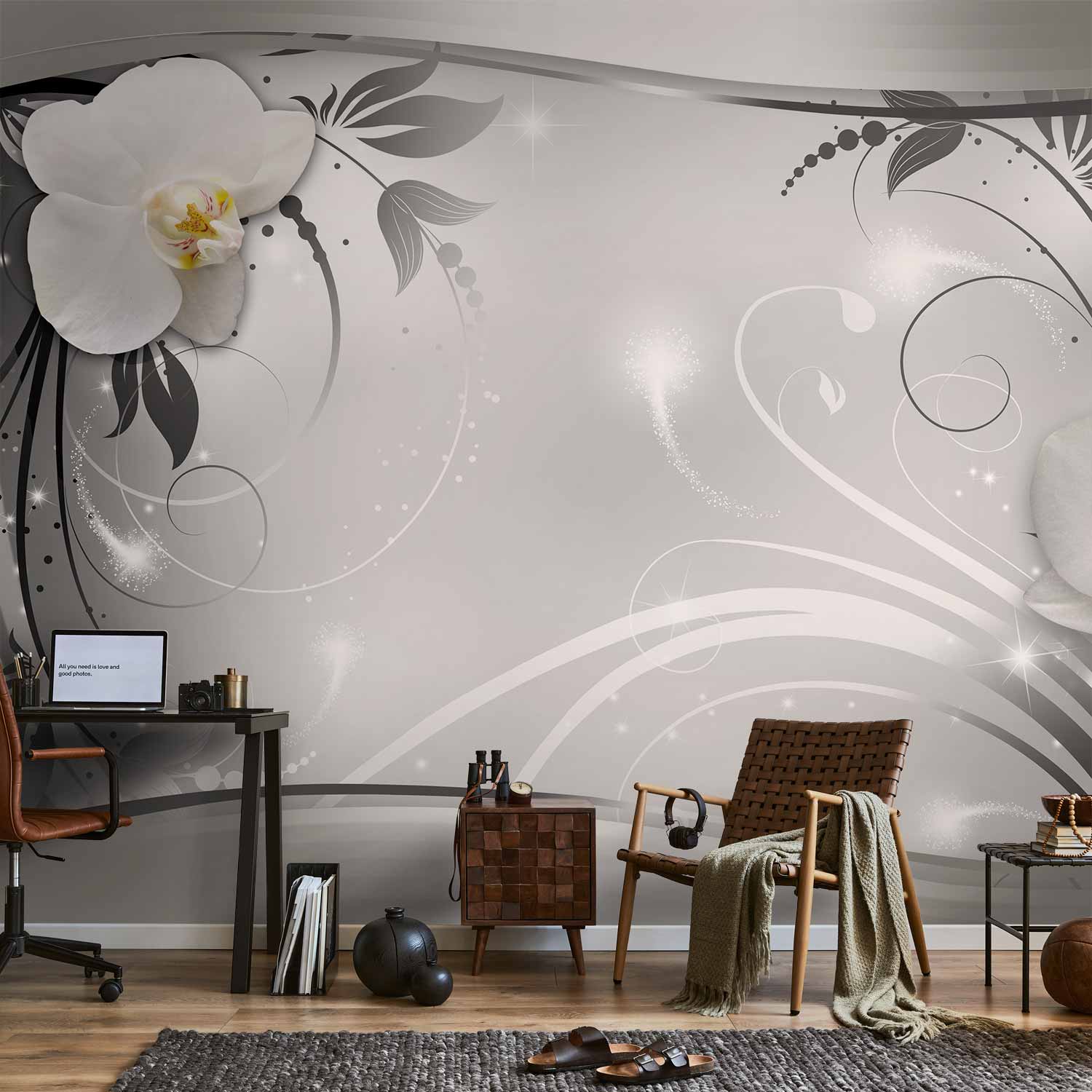 Silver Abstract Wall Mural