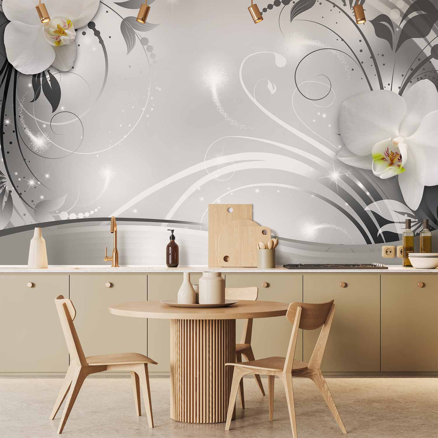 Silver Abstract Wall Mural