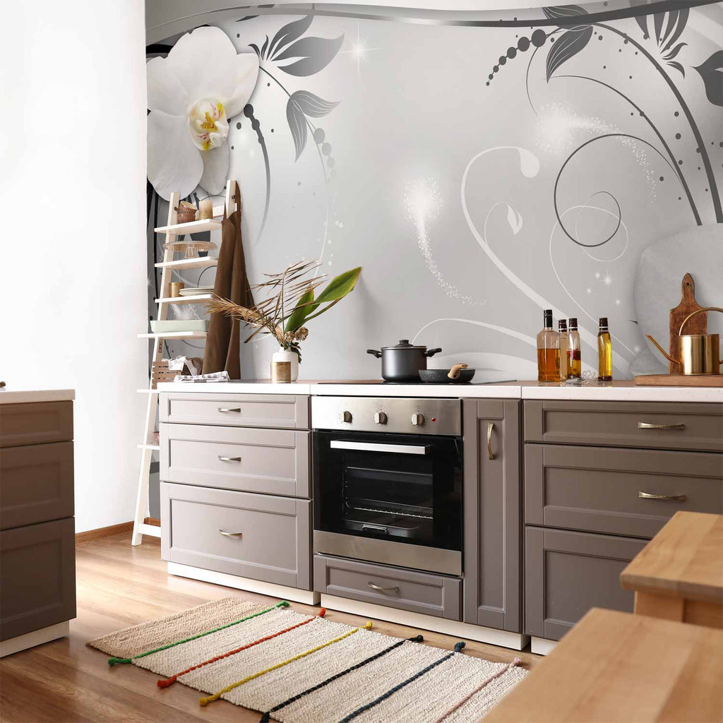 Silver Abstract Wall Mural