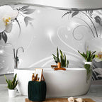 Silver Abstract Wall Mural