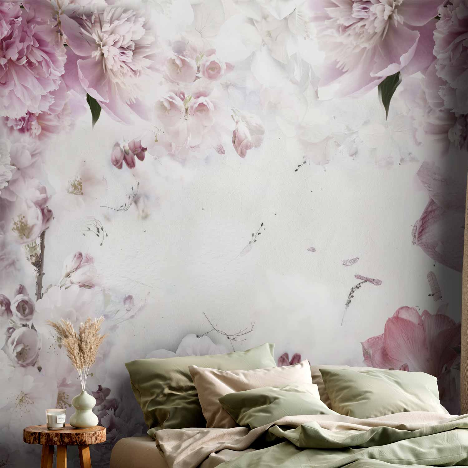 Dancing Peonies Floral Wall Mural