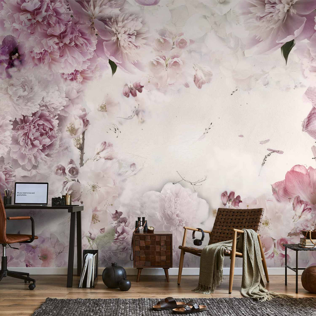 Dancing Peonies Floral Wall Mural