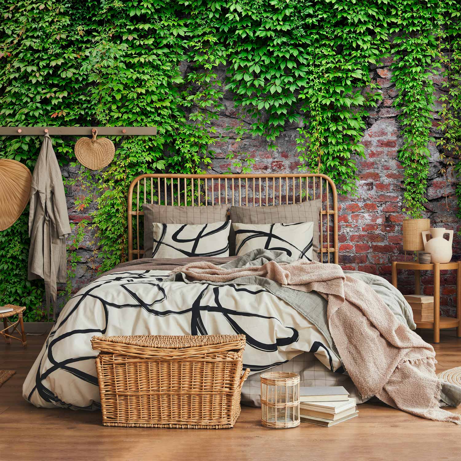 Brick and Ivy Texture Wall Mural