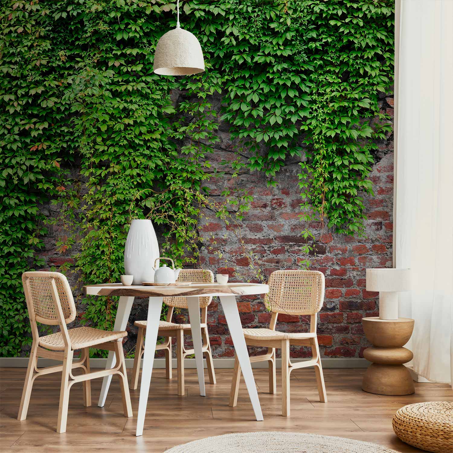 Brick and Ivy Texture Wall Mural