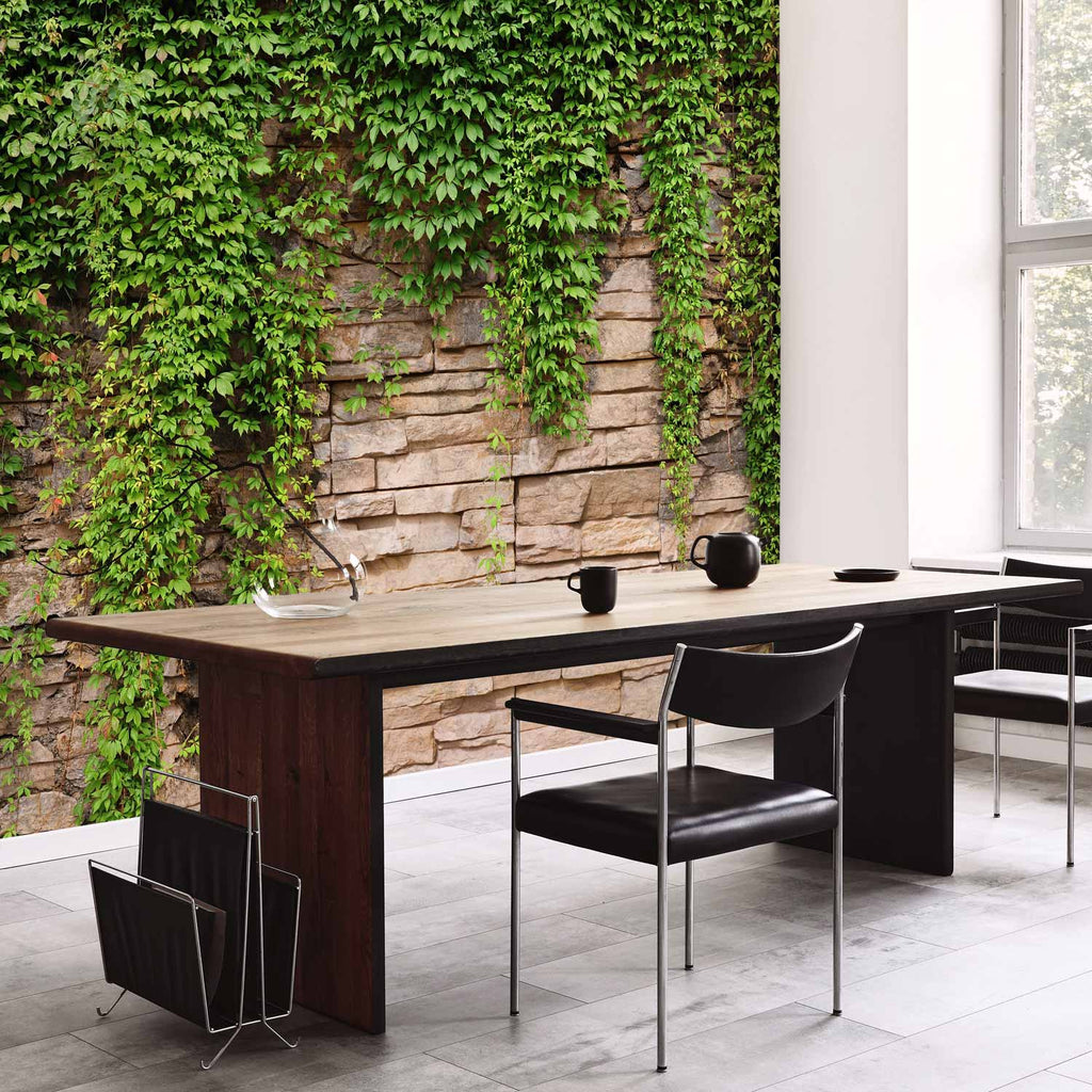 Ivy Leaves Stone Texture Wall Mural