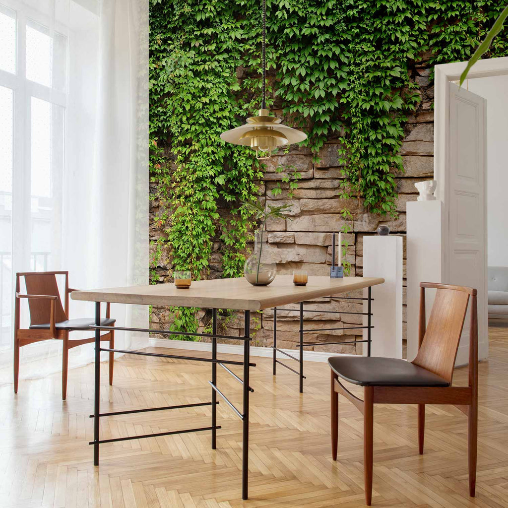 Ivy Leaves Stone Texture Wall Mural