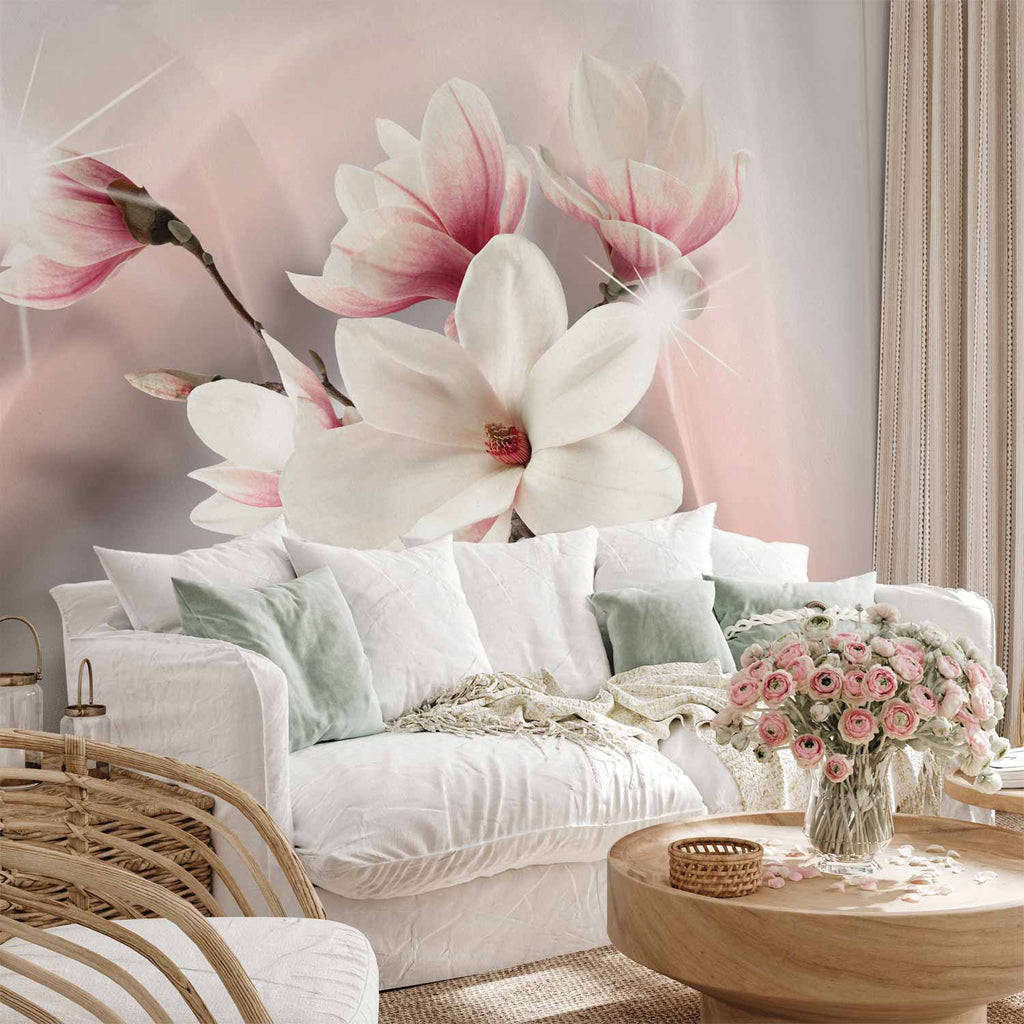 White Magnolia Floral Wall Mural