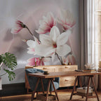 White Magnolia Floral Wall Mural
