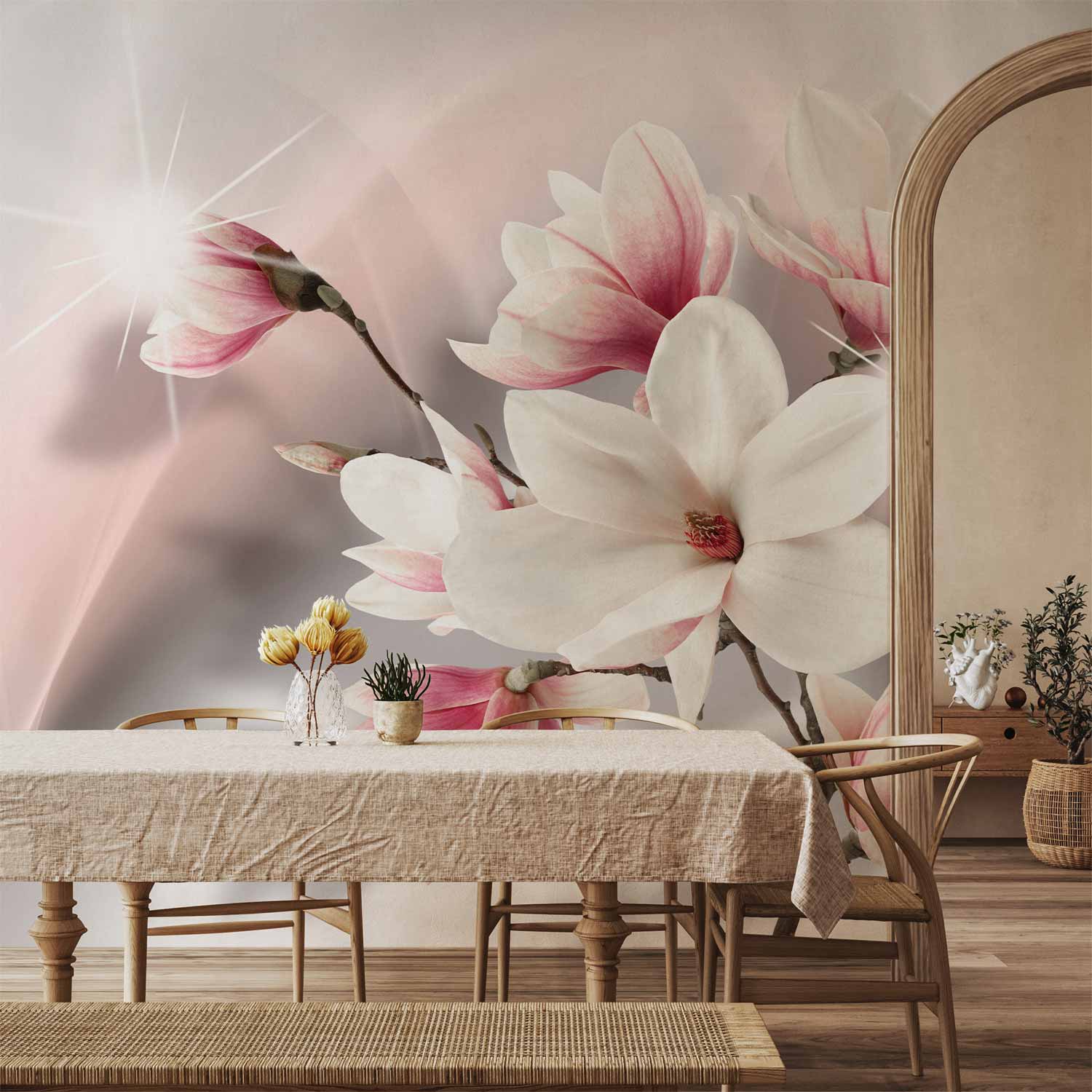 White Magnolia Floral Wall Mural
