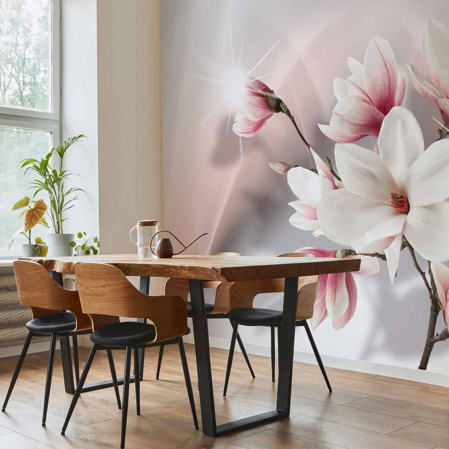 White Magnolia Floral Wall Mural