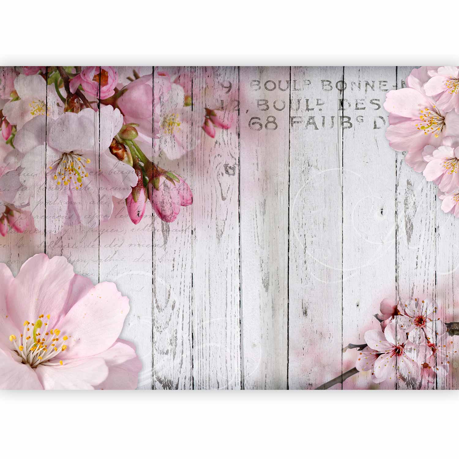 Vintage Apple Blossoms Floral Wall Mural