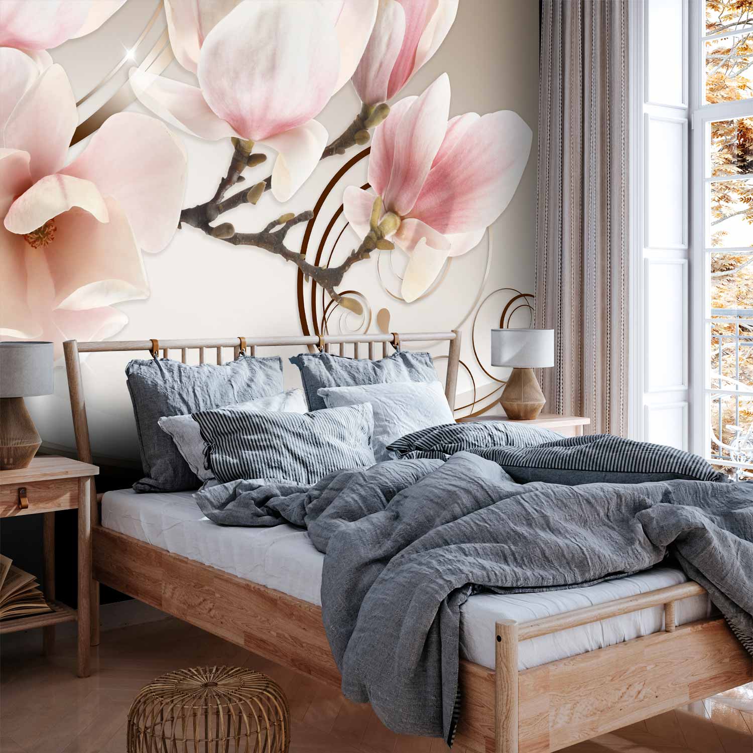 Magnolia Waves Floral Wall Mural