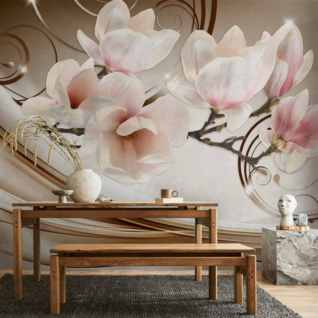 Magnolia Waves Floral Wall Mural