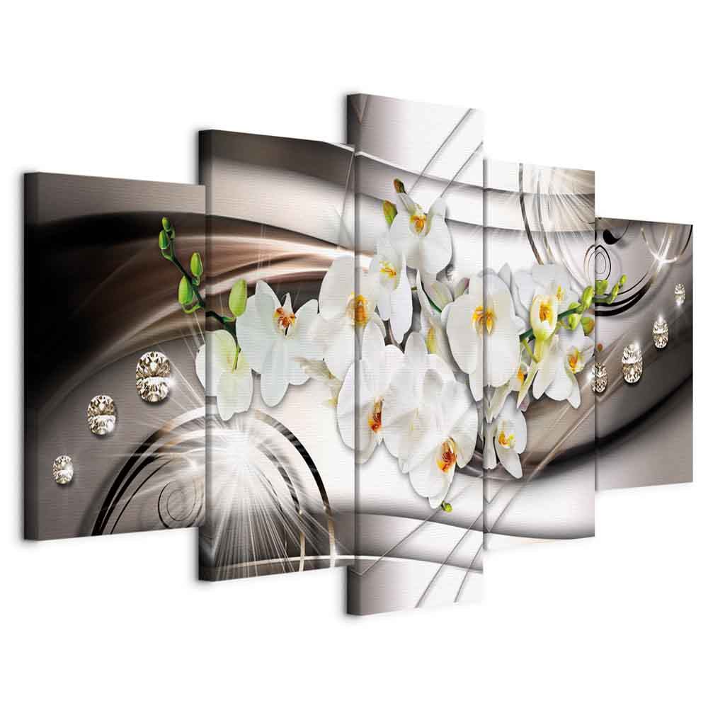 Orchid with Diamond Accents Modern Canvas Print
