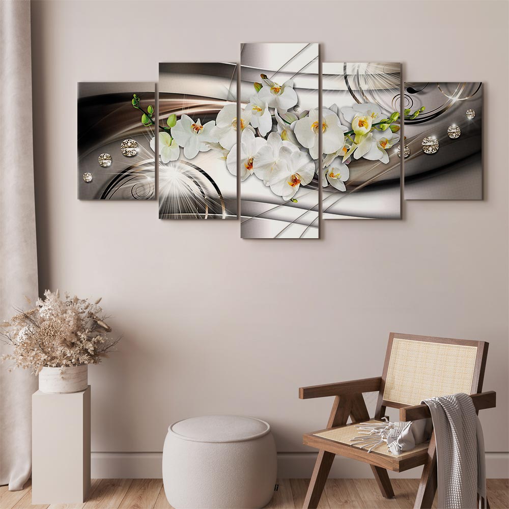 Orchid with Diamond Accents Modern Canvas Print