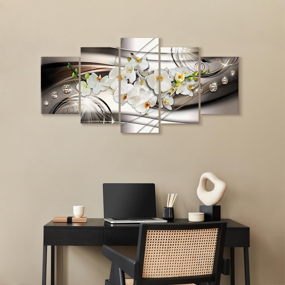 Orchid with Diamond Accents Modern Canvas Print