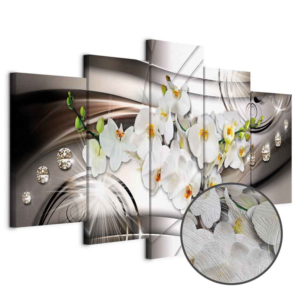 Orchid with Diamond Accents Modern Canvas Print