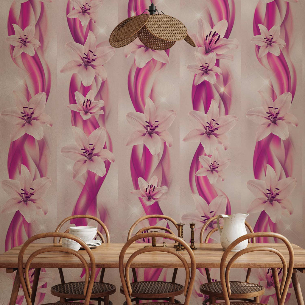 Lilac Wave Floral Purple Wallpaper