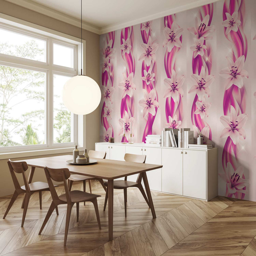 Lilac Wave Floral Purple Wallpaper