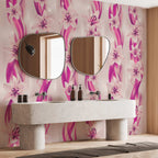 Lilac Wave Floral Purple Wallpaper