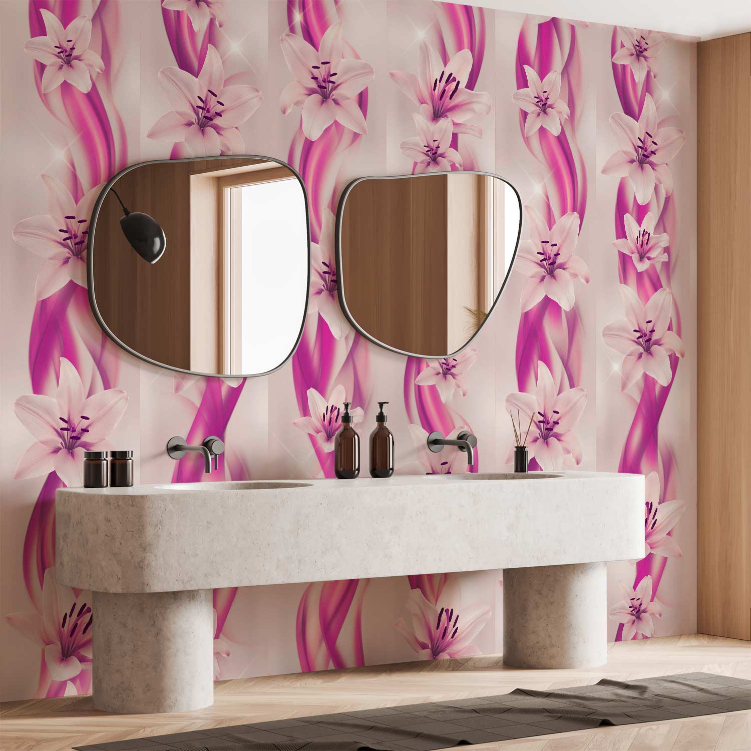 Lilac Wave Floral Purple Wallpaper