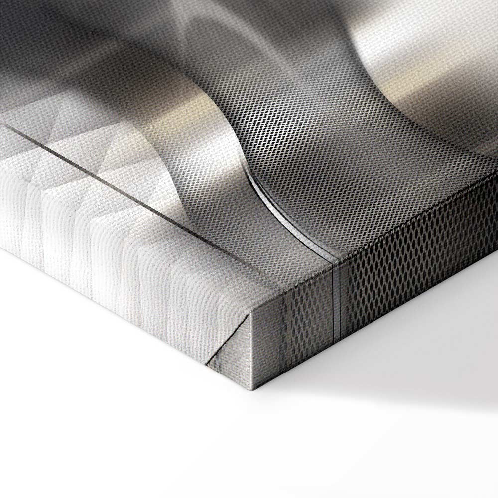 Silver Abstract Lilies Modern Canvas Print